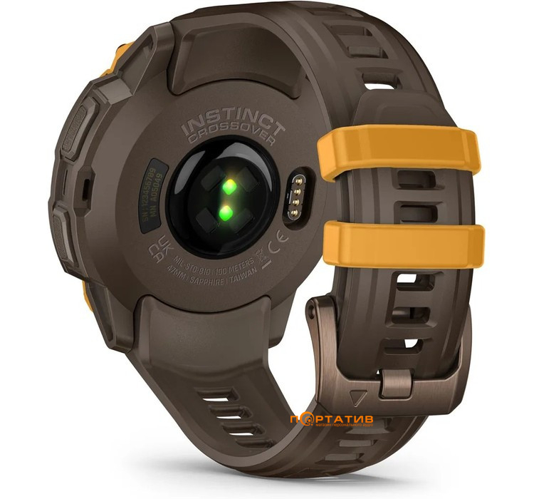 Смарт-часы Garmin Instinct Crossover AMOLED Bronze/sunburst with cocoa silicone band (010-03398-01)
