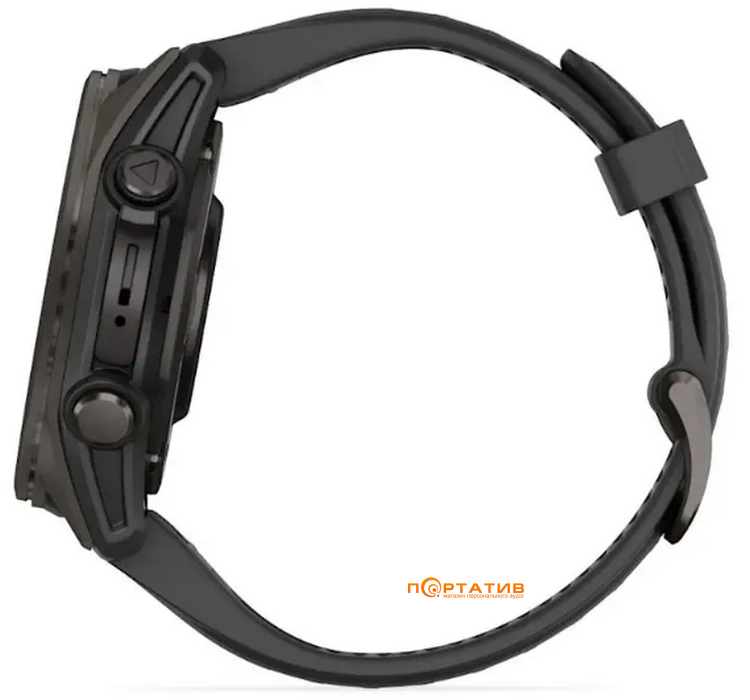 Смарт-часы Garmin Fenix 8 43 mm AMOLED Sapphire, Carbon grey DLC titanium with Black/pebble grey silicone band (010-02903-21)