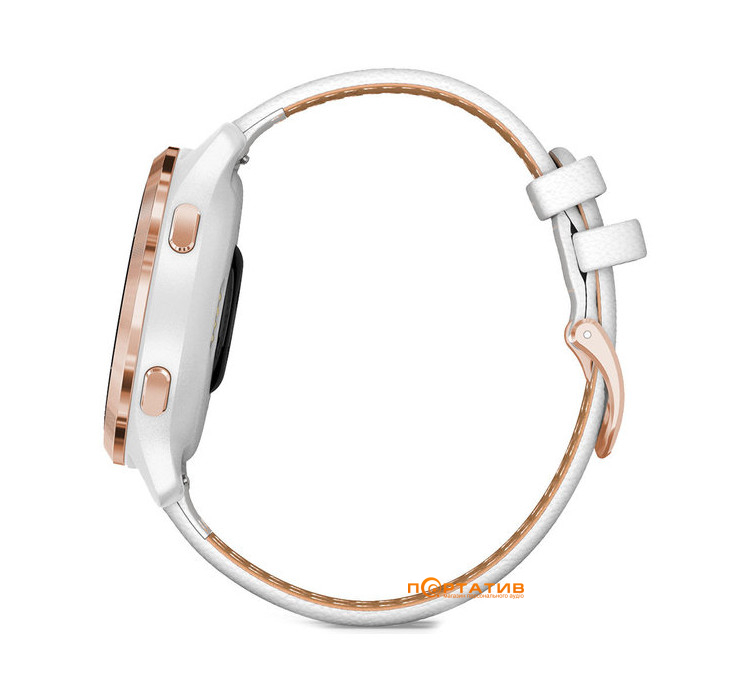 Garmin Venu 2S Rose Gold with White Leather Band (010-02429-23)