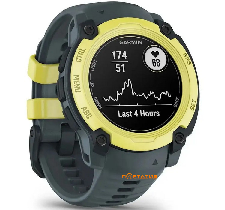 Смарт-годинник Garmin Instinct E, 40 mm, Electric Lime Bezel w/ Twilight Band (010-02932-01)
