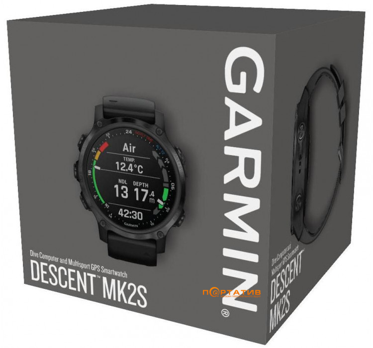 Garmin Descent Mk2S Carbon Gray DLC with Black Silicone Band (010-02403-04)