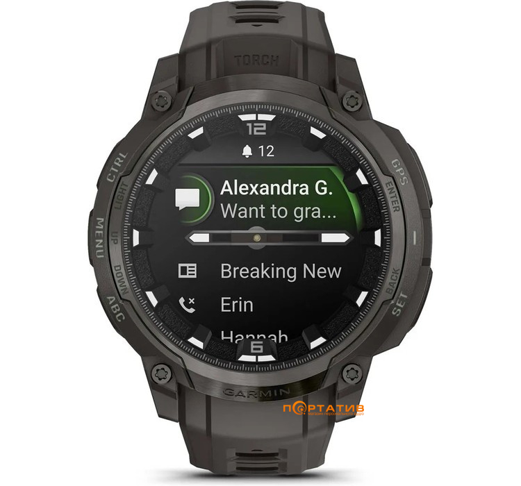 Смарт-часы Garmin Instinct Crossover AMOLED Charcoal with charcoal silicone band (010-03398-00)