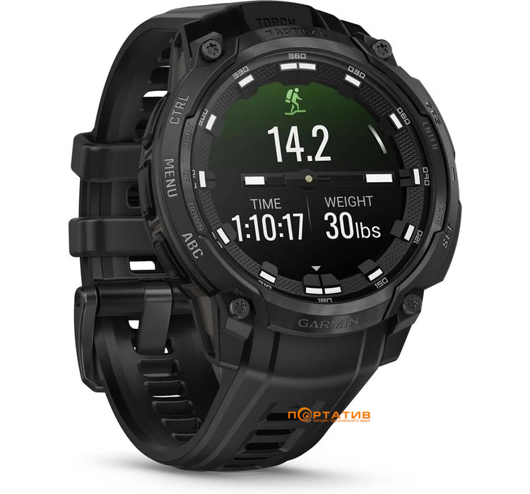Смарт-часы Garmin Instinct Crossover AMOLED – Tactical Edition Black with black silicone band (010-03398-02)