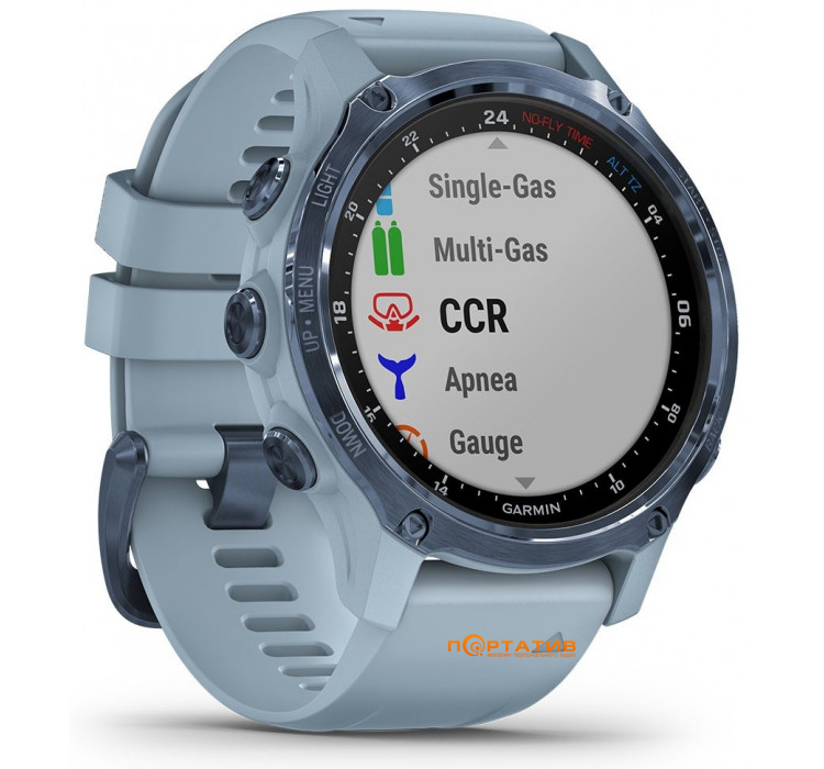 Годинник для дайвінгу Garmin Descent Mk2S Mineral Blue with Sea Foam Silicone Band (010-02403-07)