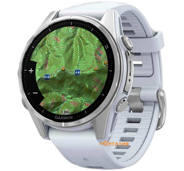 Смарт-часы Garmin Fenix 8 43 mm AMOLED Silver with Whitestone Silicone Band (010-02903-00)