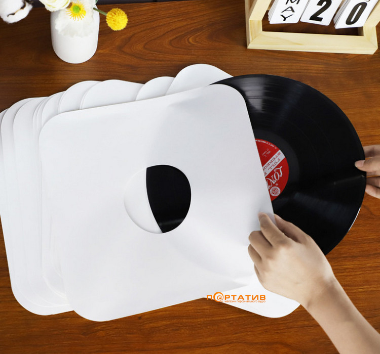 Внутрішні паперові конверти для платівок Goka GK-R18A White (20 шт. в упаковці)
