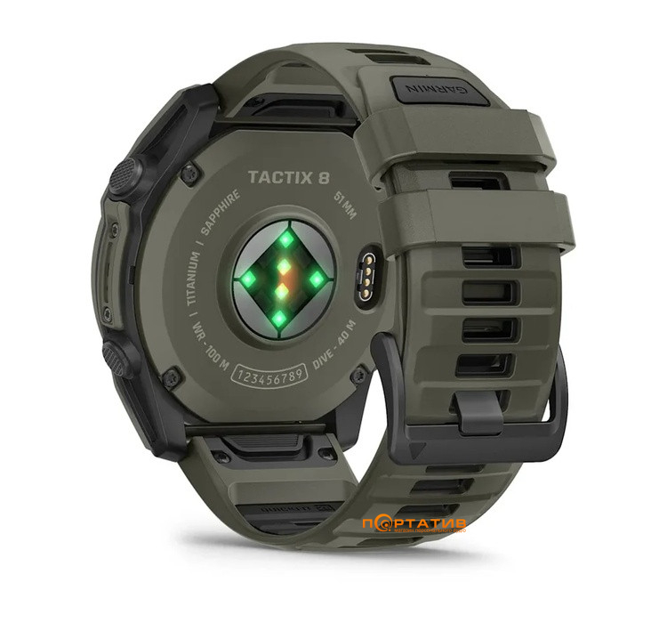 Смарт-часы Garmin Tactix 8 – 51 mm, AMOLED, Cerakote Coating, Olive (010-04553-11)