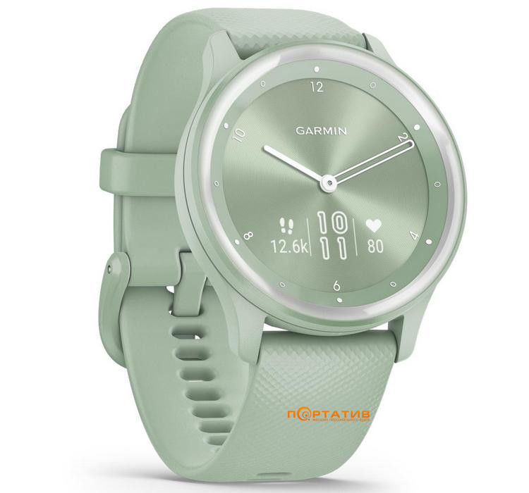 Смарт-часы Garmin Vivomove Sport Cool Mint Case and Silicone Band with Silver Accents (010-02566-03)