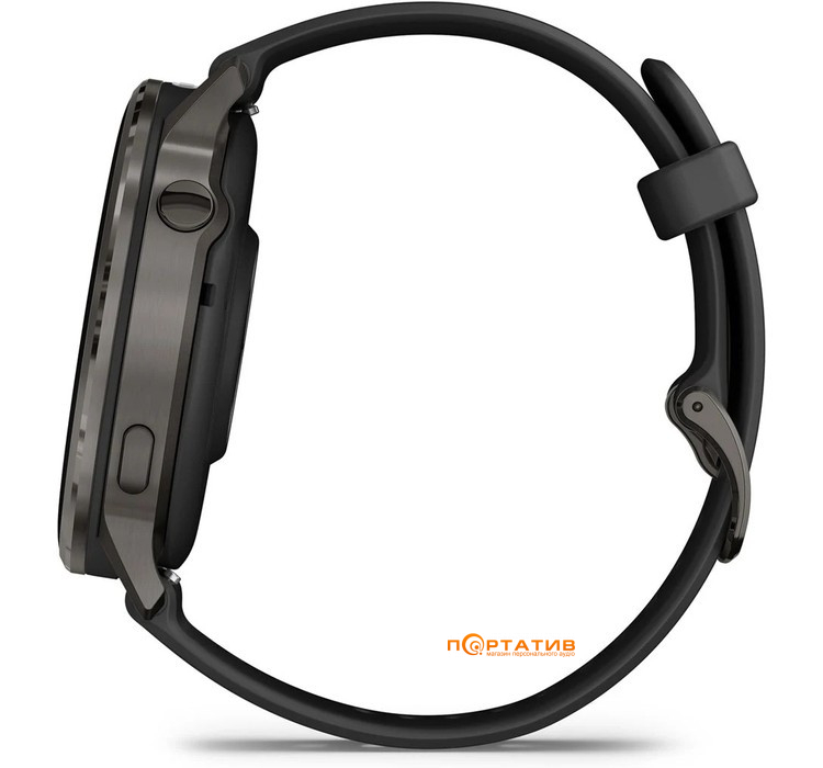 Смарт-годинник Garmin Venu 4 - 45 mm, Slate bezel with black silicone band (010-03014-00)