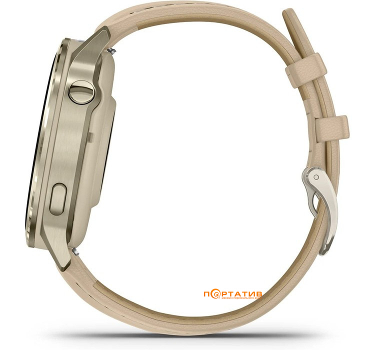 Смарт-часы Garmin Venu 4 - 41 mm, Lunar Gold with Bone Silicone Band and Light Sand Leather Band (010-03013-03)