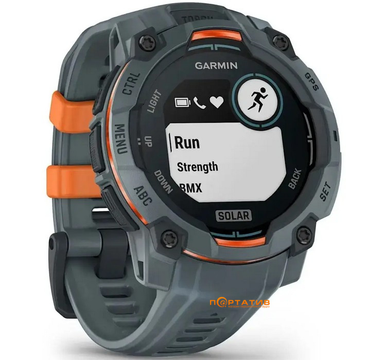 Смарт-часы Garmin Instinct 3, 45mm, Solar, Spark Orange Bezel w/Twilight Band (010-02934-01)