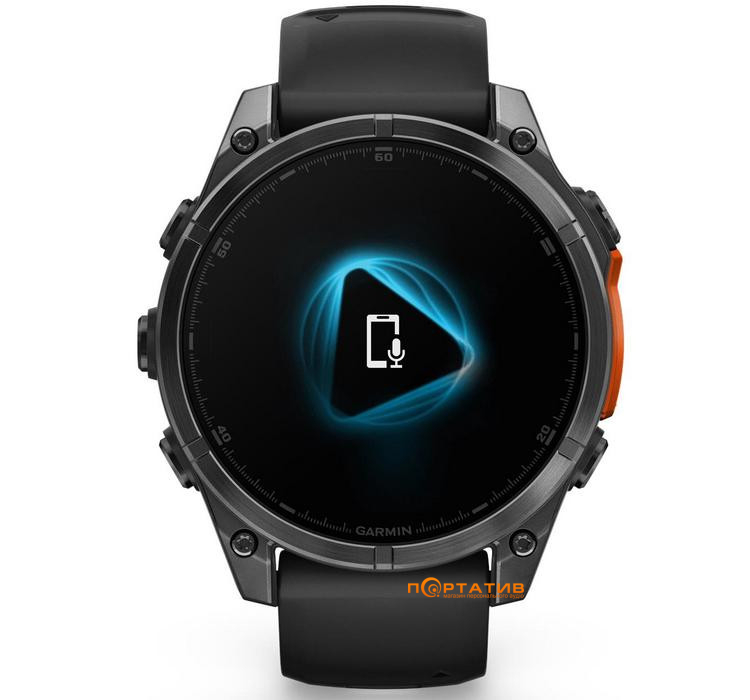 Смарт-годинник Garmin Fenix 8 47 mm AMOLED Slate grey with Black silicone band (010-02904-00)