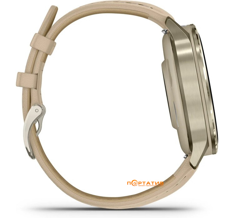 Смарт-часы Garmin Venu 4 - 41 mm, Lunar Gold with Bone Silicone Band and Light Sand Leather Band (010-03013-03)