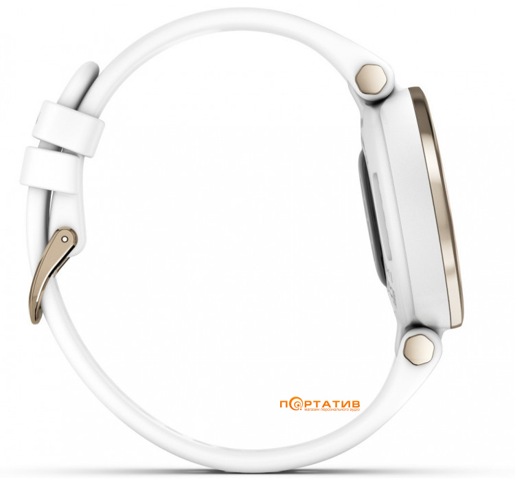 Смарт-часы Garmin Lily Cream Gold Bezel with White Case and Silicone Band (010-02384-10)