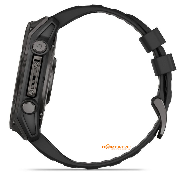 Смарт-часы Garmin Fenix 8 51 mm AMOLED Sapphire, Carbon grey DLC with Black/pebble grey silicone band (010-02905-21)