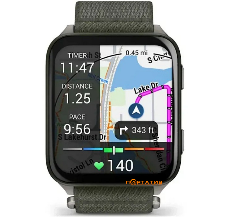 Смарт-часы Garmin Venu X1 Moss with Titanium Caseback and Moss ComfortFit Nylon Band (010-02980-03)