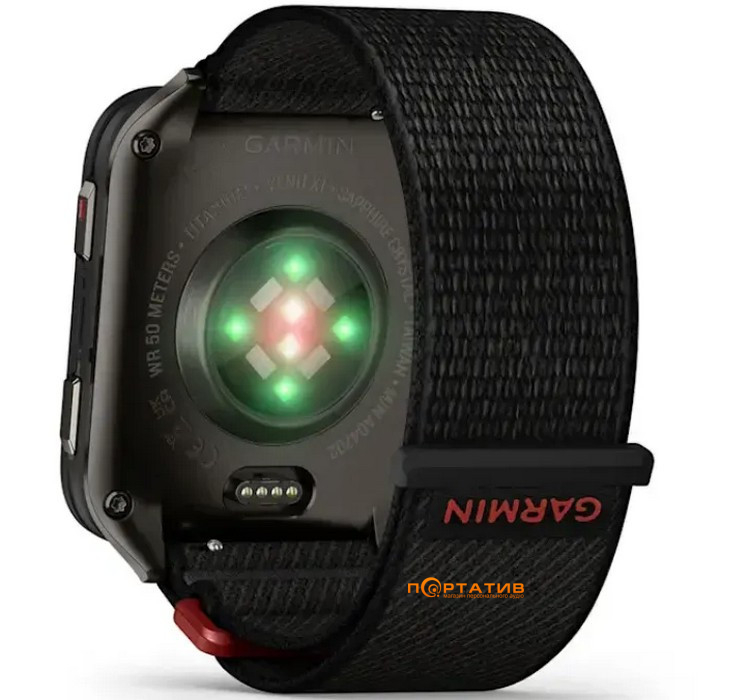 Смарт-часы Garmin Venu X1 Black with Slate Titanium Caseback and Black ComfortFit Nylon Band (010-02980-02)