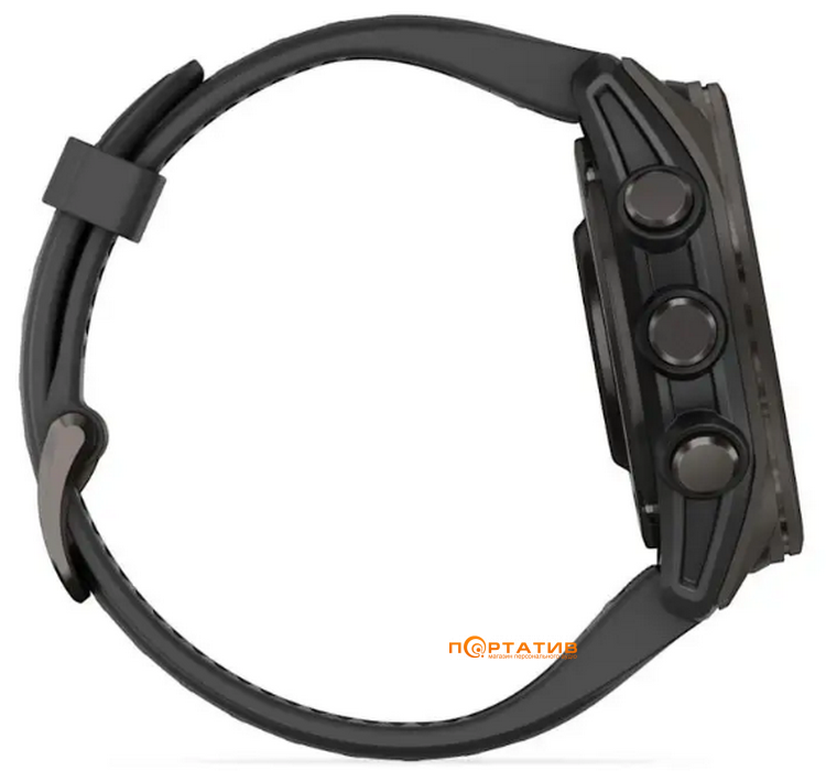 Смарт-часы Garmin Fenix 8 43 mm AMOLED Sapphire, Carbon grey DLC titanium with Black/pebble grey silicone band (010-02903-21)