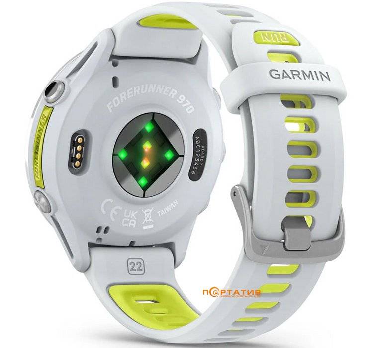 Смарт-часы Garmin Forerunner 970, Whitestone/Amp Yellow (010-02969-11)