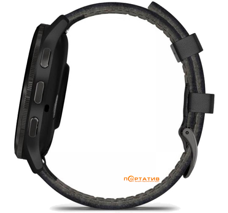Смарт-часы Garmin Venu 3, Slate Stainless Steel Bezel with Black Case and Leather Band (010-02784-52)