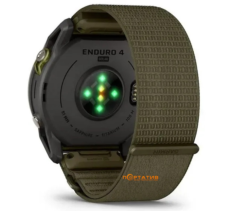 Смарт-часы Garmin Enduro 4 Titanium with dark olive ComfortFit fabric band (010-04799-01)