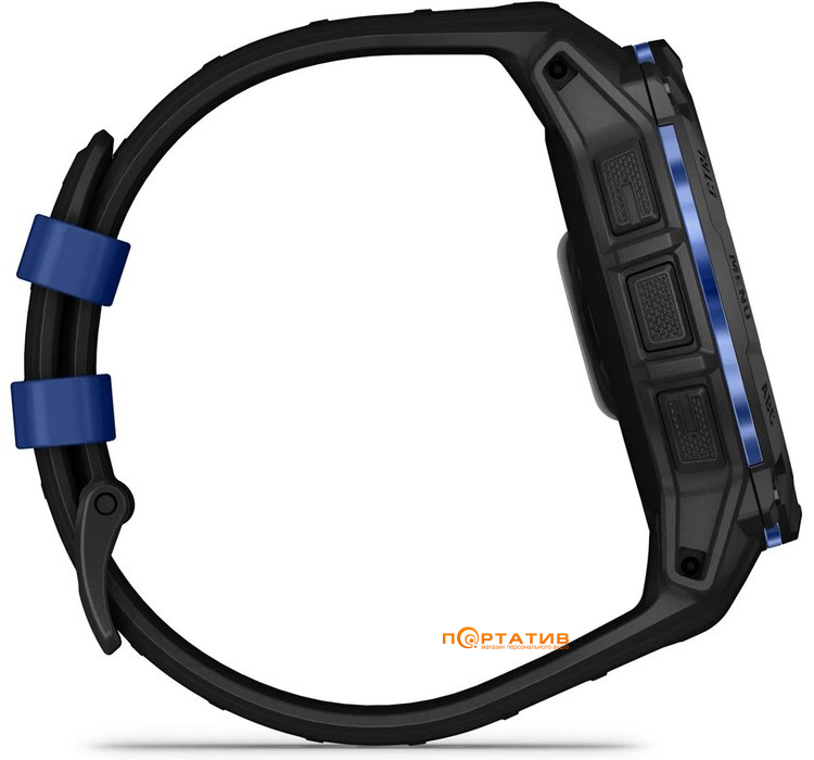 Смарт-часы Garmin Instinct 3 – 50 mm, AMOLED Black with black/bolt blue silicone band (010-03020-03)