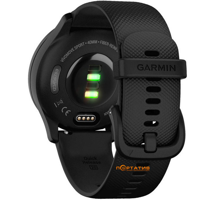 Смарт-годинник Garmin Vivomove Sport Black Case and Silicone Band with Slate Accents (010-02566-00)