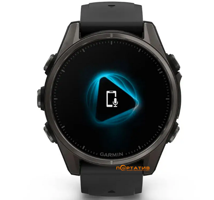 Смарт-часы Garmin Fenix 8 43 mm AMOLED Sapphire, Carbon grey DLC titanium with Black/pebble grey silicone band (010-02903-21)
