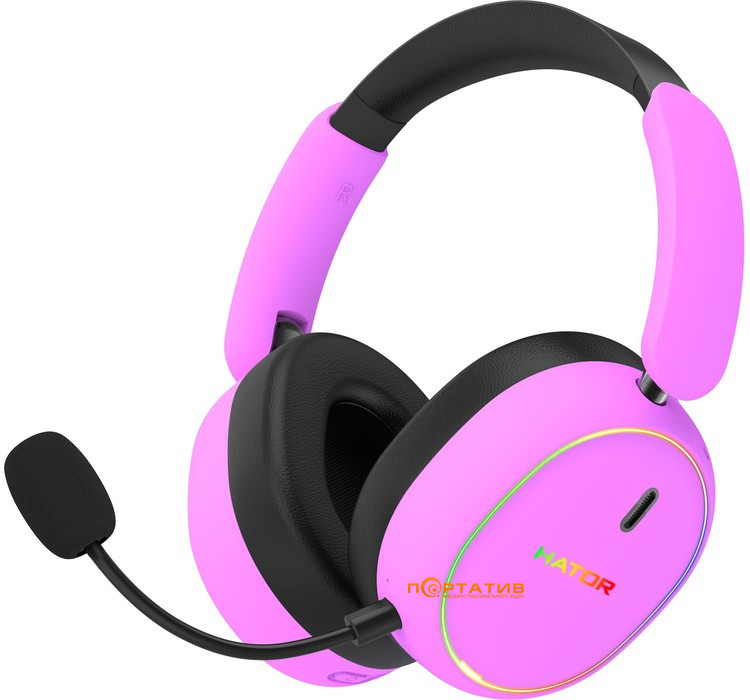 Ігрова гарнітура HATOR Phoenix 2 Wireless Hi-Res (ESH42) Cyber Violet