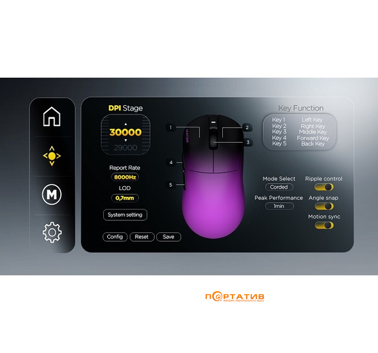 Ігрова миша HATOR Quasar 3 ULTIMA 8K Wireless Black/Violet (HTM760)