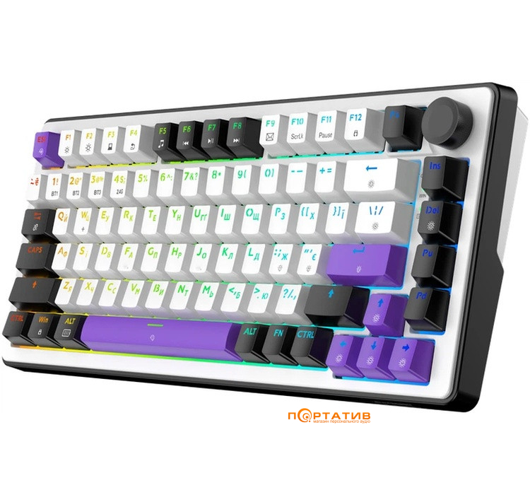 Ігрова клавіатура HATOR Hellyberry HK75 Wireless White-Violet (HK75_Wireless)