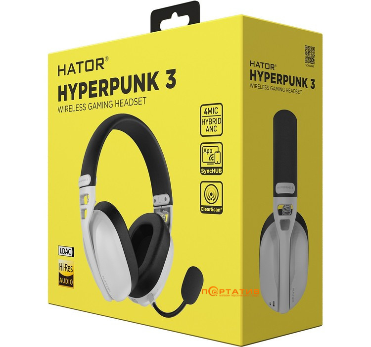 Игровая гарнитура HATOR Hyperpunk 3 Wireless Hi-Res (ESH16) White