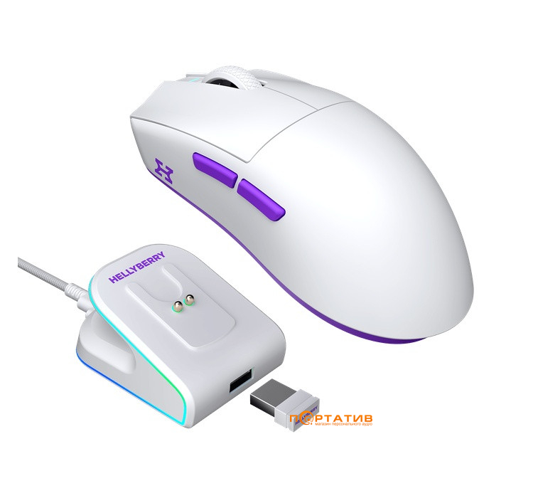 Игровая мышь HATOR Hellyberry HM47 Wireless White-Violet (HM47_white_violet)