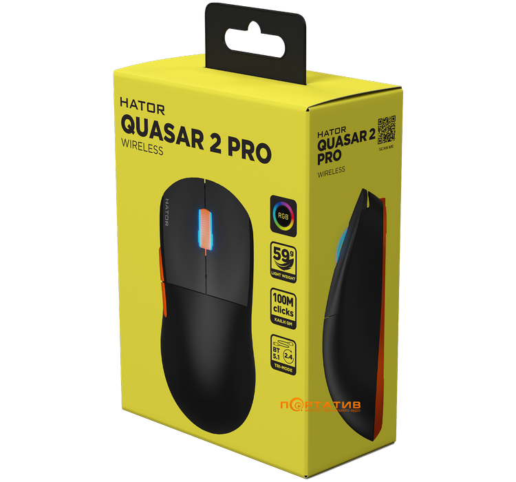 Игровая мышь HATOR Quasar 2 PRO Wireless Black/Orange (HTM560BO)