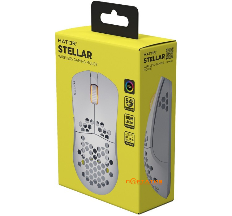 Игровая мышь HATOR Stellar Wireless White (HTM651)