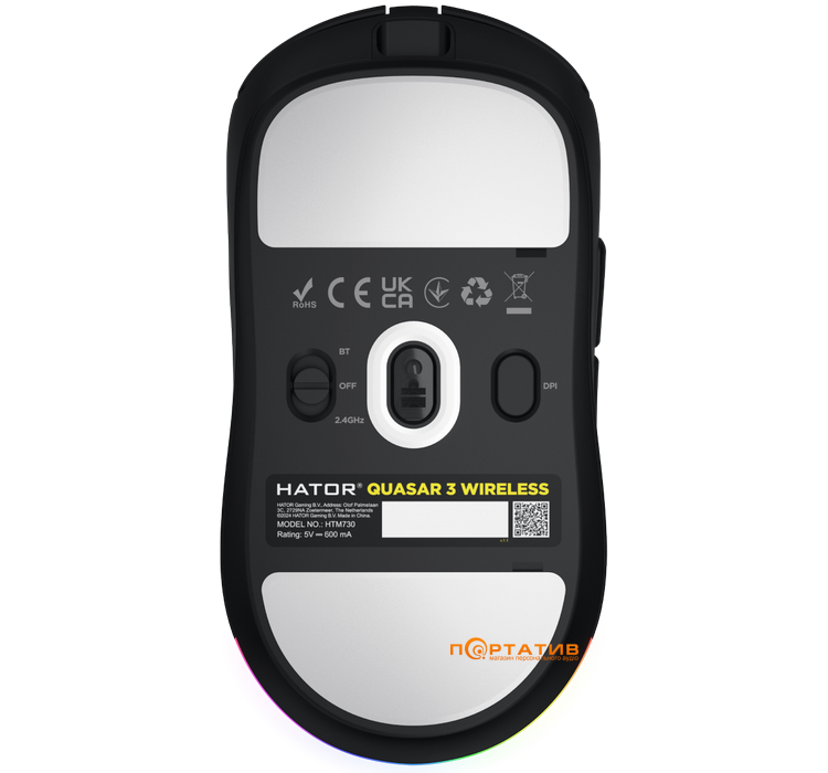 Игровая мышь HATOR Quasar 3 Wireless Black (HTM730)