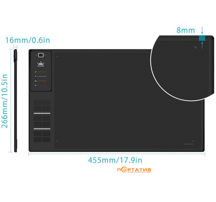Графический планшет HUION Inspiroy V2 + перчатка (WH1409V2)