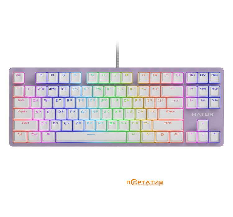 Игровая клавиатура HATOR Rockfall 2 Mecha TKL Orange, Lilac (HTK-724)