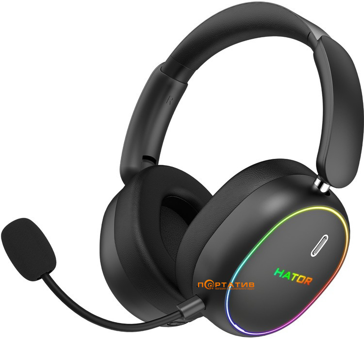 Ігрова гарнітура HATOR Phoenix 2 Wireless Hi-Res (ESH40) Black