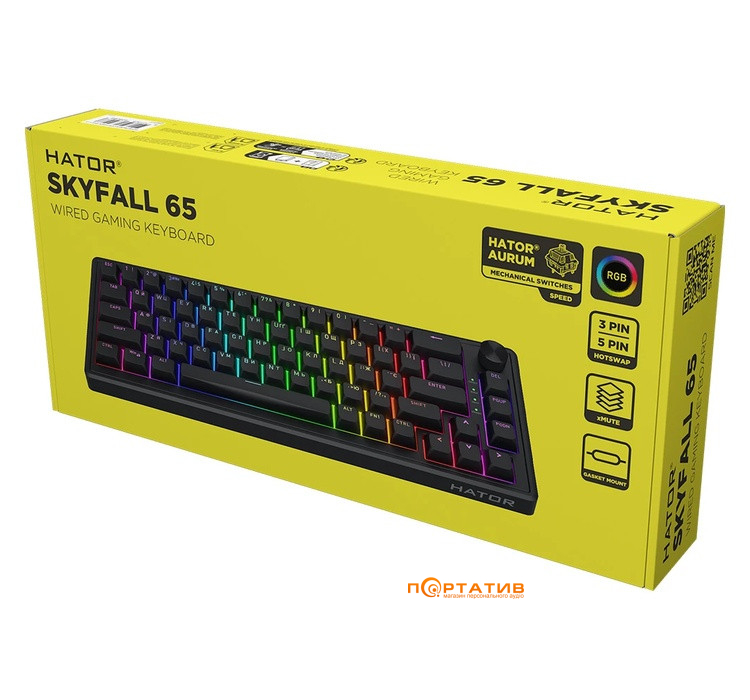 Ігрова клавіатура HATOR Skyfall 65 Black-Black (HTK1160UA)