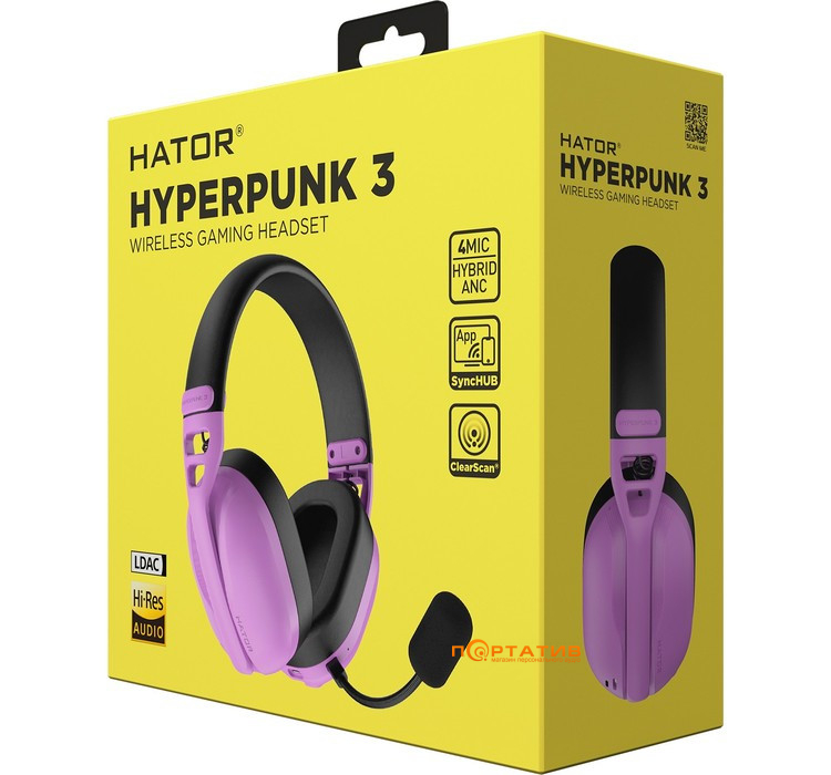 Игровая гарнитура HATOR Hyperpunk 3 Wireless Hi-Res (ESH19) Cyber violet