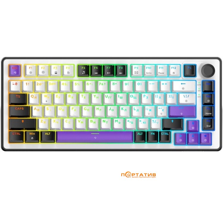 Ігрова клавіатура HATOR Hellyberry HK75 White-Violet (HK75)