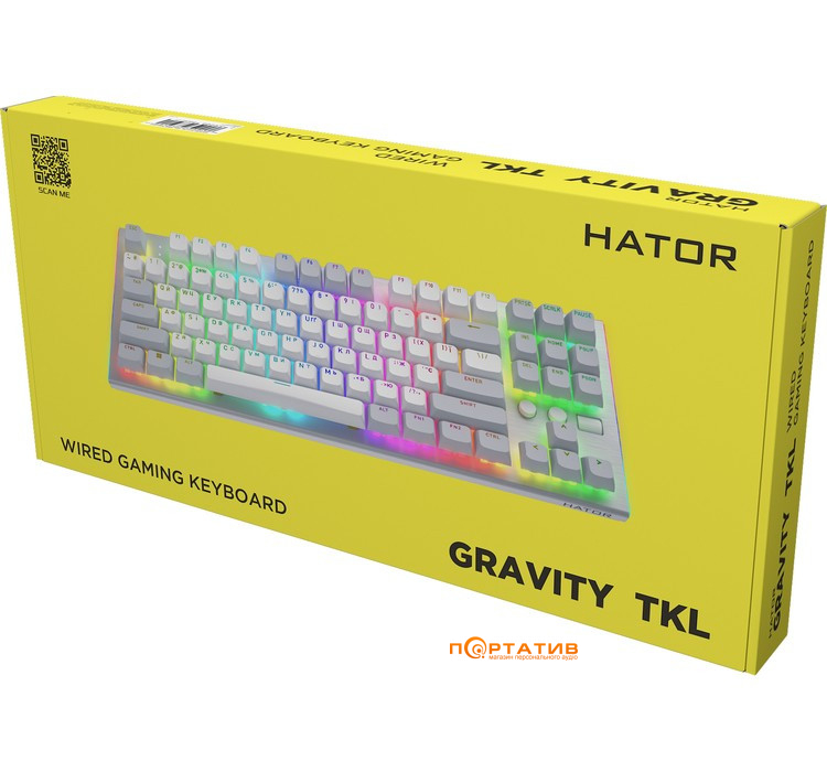 Ігрова клавіатура HATOR Gravity TKL Orange White (HTK561UA)