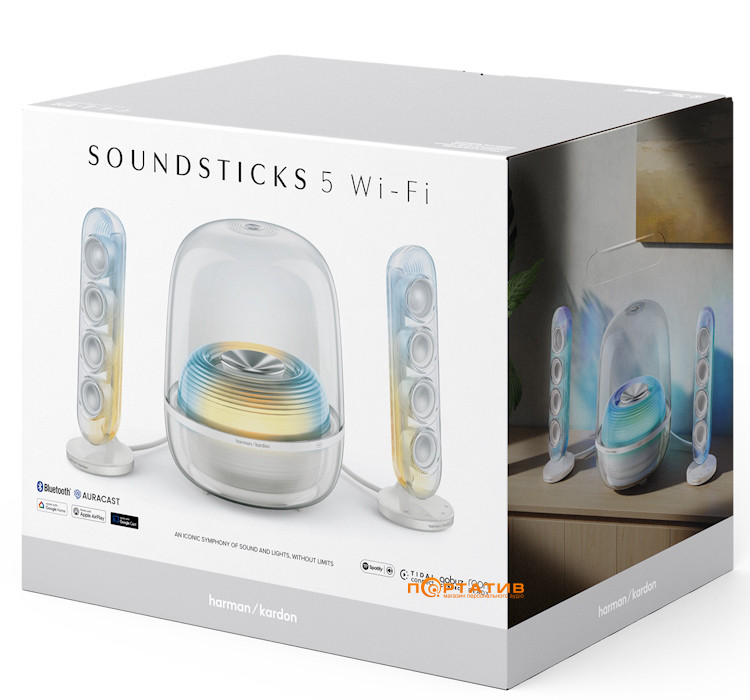 Акустика Harman-Kardon SoundSticks 5 Wi-Fi White (HKSOUNDSTK5WFWEP)