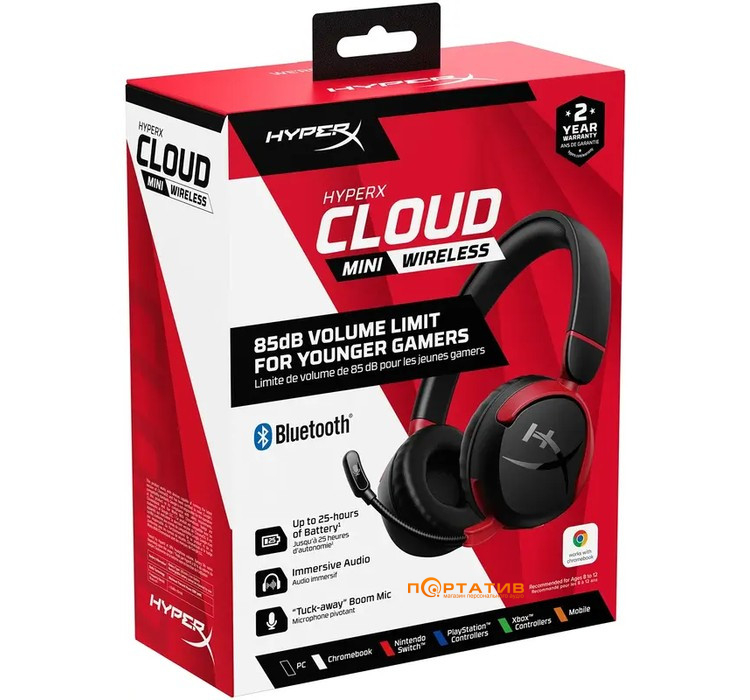 Ігрова гарнітура HyperX Cloud Mini Wireless Black/Red (7G8F1AA)