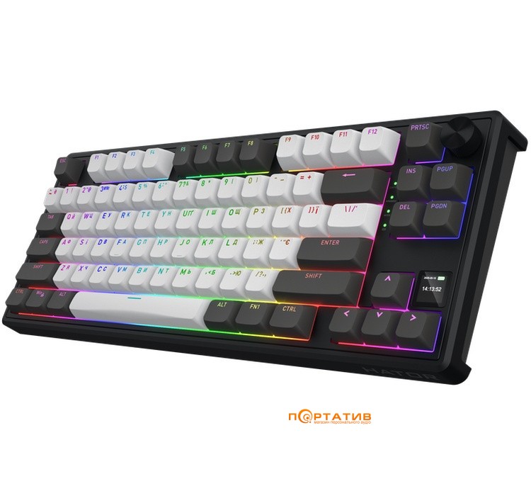 Игровая клавиатура HATOR Skyfall 80 PRO Wireless Grey-Black, Sillent Switches (HTK4180UA)