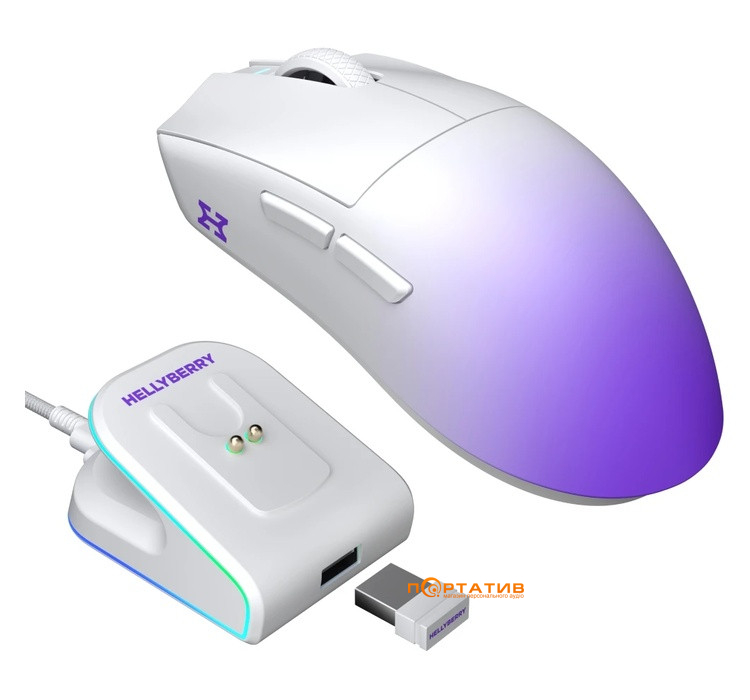 Ігрова миша HATOR Hellyberry HM47 PRO Wireless White-Violet (HM47PRO_white_violet)