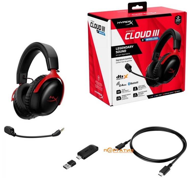 Игровая гарнитура HyperX Cloud III S Black-Red (A59Z0AA)
