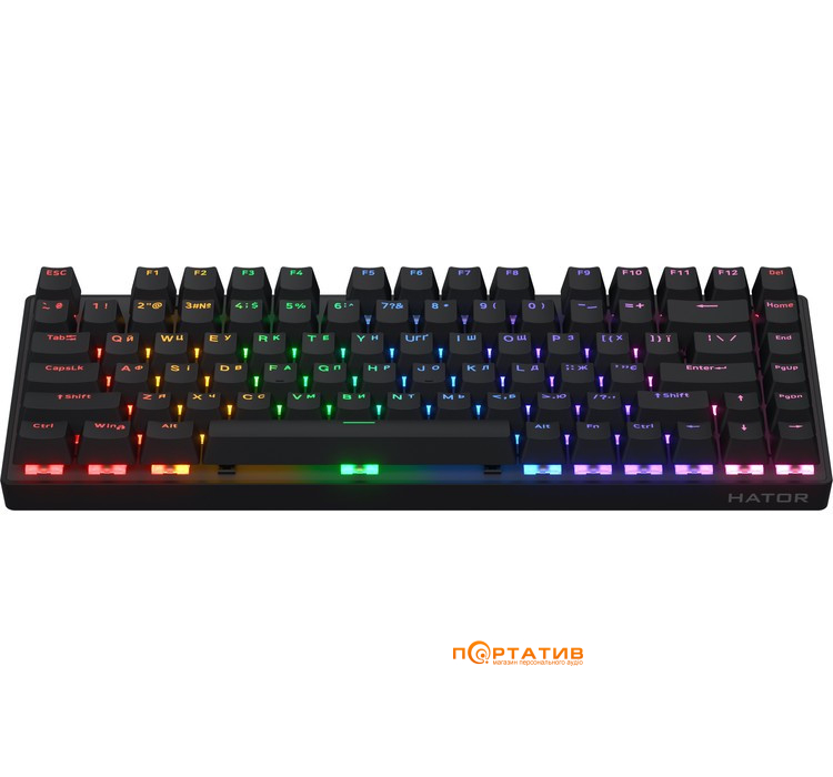 Ігрова клавіатура HATOR Icefall Mecha 75 Wireless Rainbow Black (HTK275UA)