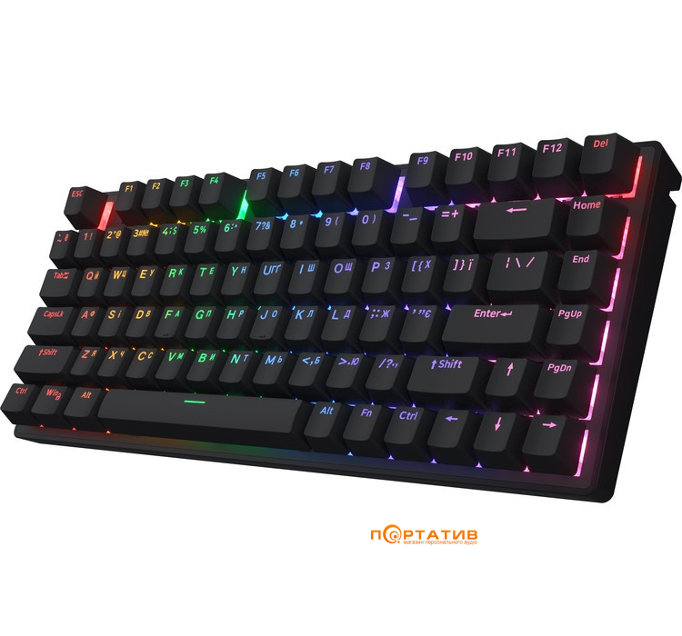 Ігрова клавіатура HATOR Icefall Mecha 75 Wireless Rainbow Black (HTK275UA)